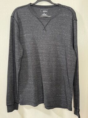 Charcoal Long-Sleeve Crewneck Shirt - XL